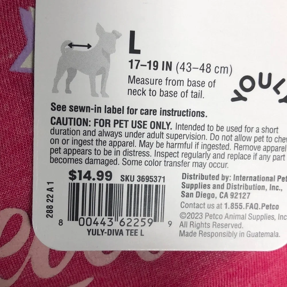 NWT Next Level Diva Dog T-shirt L